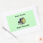 ハッピーインターフェイスイースターと過ぎ越し 長方形シール (封筒)