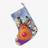 ハッピーインディアクリスマスストッキングメリークリスマス スモールクリスマスストッキング (裏面 (吊り時))