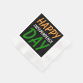 ハッピーインディアン独立記念日インド国旗の色 縁ありカクテルナプキン (角)