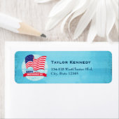 ハッピーインディペンデンスデイアメリカン国旗のイラストレーション ラベル (インサイチュ)