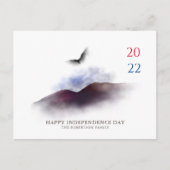 ハッピーインディペンデンスデイウォーターカラーイーグルマウンテン ポストカード (正面)