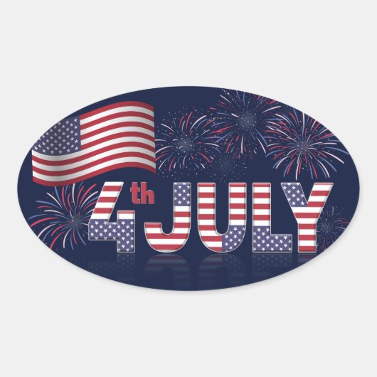 ハッピーインディペンデンスデイスクウェア 楕円形シール (正面)