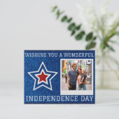 ハッピーインディペンデンスデイフォトグリッター ポストカード (スタンド正面)