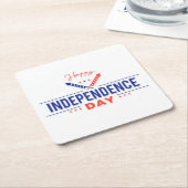 ハッピーインディペンデンスデイ紙コースター スクエアペーパーコースター (アングル)