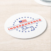 ハッピーインディペンデンスデイ紙コースター ラウンドペーパーコースター (アングル)