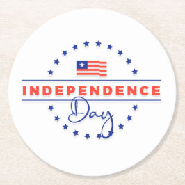 ハッピーインディペンデンスデイ紙コースター ラウンドペーパーコースター