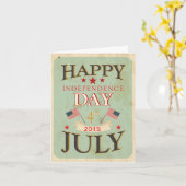 ハッピーインディペンデンスデー7月4日 カード (黄色い花)