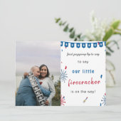 ハッピーインディペンデンス7月4日ベビー妊娠写真 案内状 (スタンド正面)