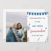 ハッピーインディペンデンス7月4日ベビー妊娠写真 案内状 (正面/裏面)