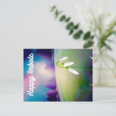 ハッピーインボルク葉書とスノードロップフラワー シーズンポストカード (スタンド正面)