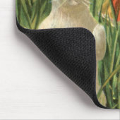 ハッピーイースタタイドヴィンテージイースターバニーと子供 マウスパッド (コーナー)