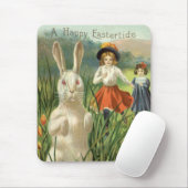 ハッピーイースタタイドヴィンテージイースターバニーと子供 マウスパッド (マウス)