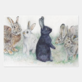 ハッピーイースターうさぎ ラッピングペーパーシート (正面3)