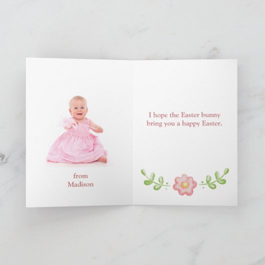 ハッピーイースターおばあちゃんとおじいちゃんの写真 カード (内部)