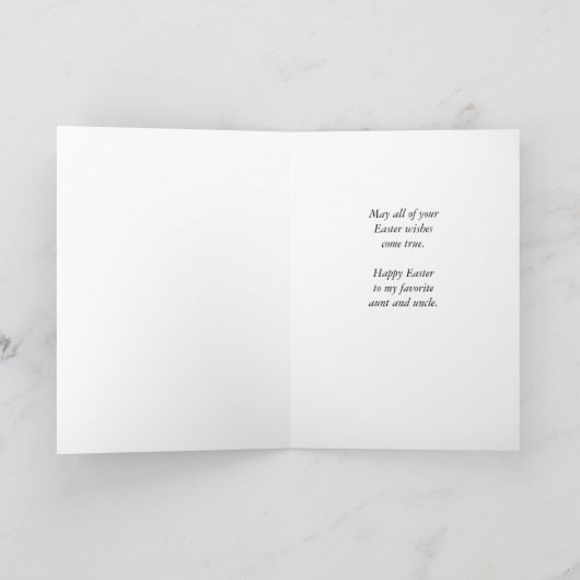 ハッピーイースターおばさんとおじさんかわいいウサギ シーズンカード (内部)