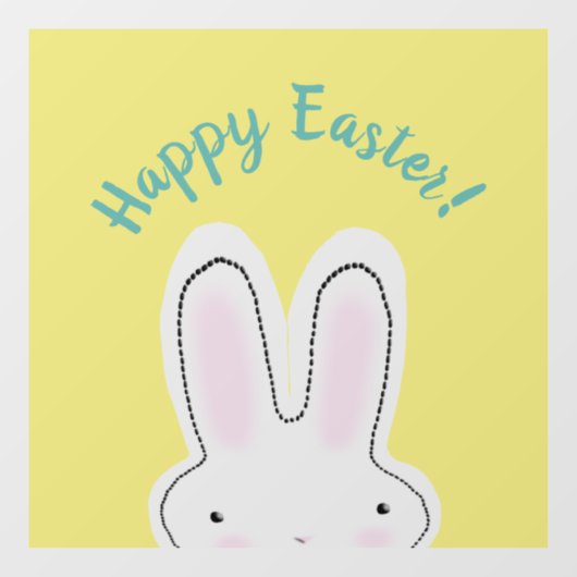 ハッピーイースターおもしろいかわいいpeekaboo bunnyスクリプト文字 ウィンドウサイン (シート)