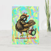 ハッピーイースターおもしろいの雛とバニーのカード シーズンカード (裏面)