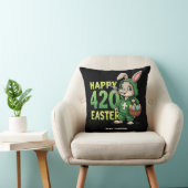 ハッピーイースターおもしろいイースターバニーデザインウィード恋人 クッション (椅子)