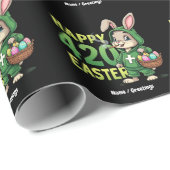 ハッピーイースターおもしろいイースターバニーデザインウィード恋人 ラッピングペーパー (ロールコーナー)