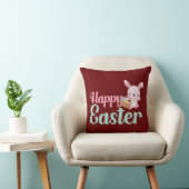 ハッピーイースターおもしろいイースターバニー クッション (椅子)
