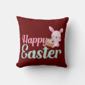 ハッピーイースターおもしろいイースターバニー クッション (正面)