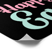 ハッピーイースターおもしろいイースターバニー ポスター (角)