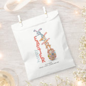 ハッピーイースターおもしろいキュイモダンーバニーラビットエッグ フェイバーバッグ (クリップ留めされた状態)