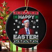 ハッピーイースターおもしろいジョーバイデン氏サンタ セラミックオーナメント