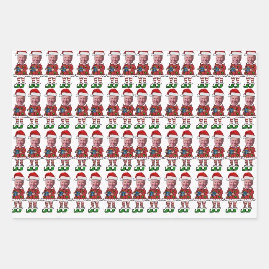 ハッピーイースターおもしろいジョーバイデン氏小妖精や小人クリスマス ラッピングペーパーシート (正面)