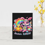 ハッピーイースターおもしろいバニーシック喫煙ウィード カード (黄色い花)