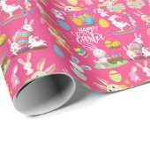 ハッピーイースターおもしろい、バニーの願いカラフルと卵 ラッピングペーパー (ロールコーナー)