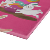 ハッピーイースターおもしろい、バニーの願いカラフルと カッティングボード (角)