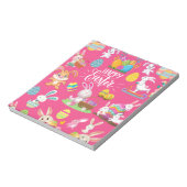 ハッピーイースターおもしろい、バニーの願いカラフルと ノートパッド (回転)