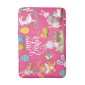 ハッピーイースターおもしろい、バニーの願いカラフルと バスマット (正面縦)