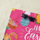 ハッピーイースターおもしろい、バニーの願いカラフルと ビーチタオル (インサイチュ)