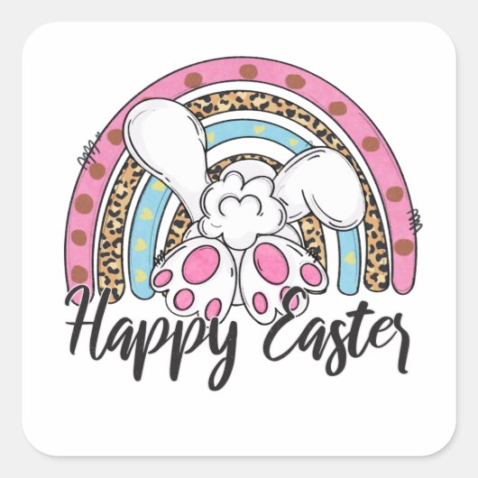 ハッピーイースターお客様へ！ スクエアシール (正面)