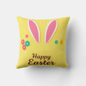 ハッピーイースターお祝いカードとバニー耳 クッション (裏面)