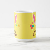 ハッピーイースターお祝いカードとバニー耳 コーヒーマグカップ (中央)