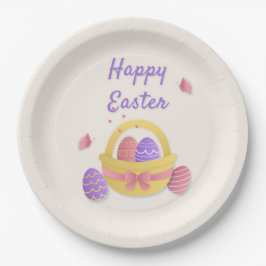 ハッピーイースターかご ペーパープレート