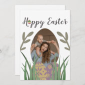 ハッピーイースターから友達、ママ&ベビーフォトカスタムー シーズンカード (正面/裏面)