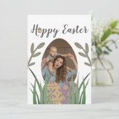 ハッピーイースターから友達、ママ&ベビーフォトカスタムー シーズンカード (スタンド正面)