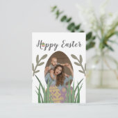 ハッピーイースターから友達、ママ&ベビーフォトカスタムー シーズンポストカード (スタンド正面)