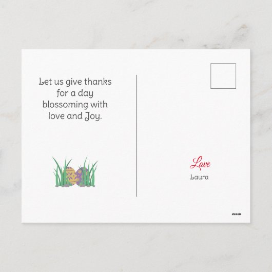 ハッピーイースターから友達、ママ&ベビーフォトカスタムー シーズンポストカード (裏面)