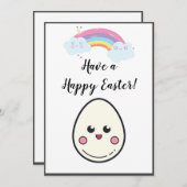 ハッピーイースターかわいいかわいいエッグ・レインボーモダン シーズンカード (正面/裏面)