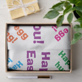 ハッピーイースターかわいいイエローブルーシック挨拶 薄葉紙 (ギフト)