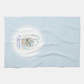 ハッピーイースターかわいいイースターバニーバスケット キッチンタオル (横)