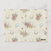 ハッピーイースターかわいいウサギ ポストカード (裏面)