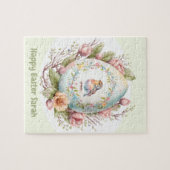 ハッピーイースターかわいいエッグパーソナライズされたジグソーパズル ジグソーパズル (横)