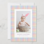 ハッピーイースターかわいいカラフルのプレイド1枚の写真 シーズンカード (正面)