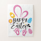 ハッピーイースターかわいいカラフルイースターパーティーゲーム ジグソーパズル (縦)
